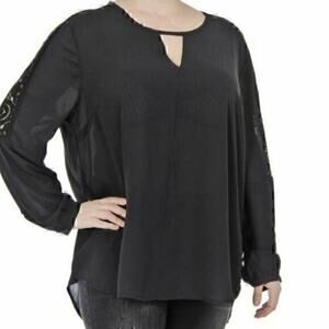 Harve Bernard Black Long Sleeve Blouse